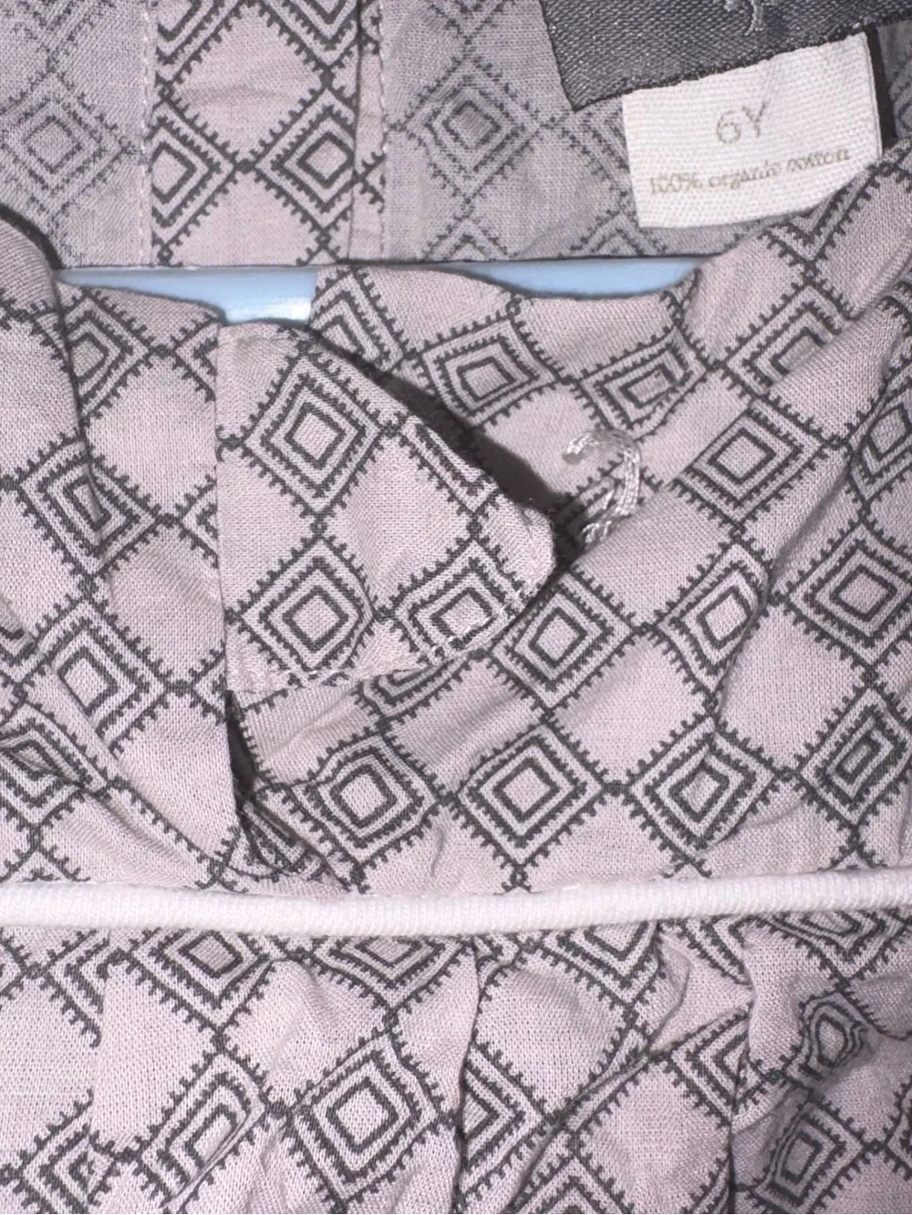 kate quinn size 6 year gauze gray geometric print dress READ description please